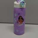 Zak Designs Disney Princess Sage Kids Water Bottle For School or Travel, 19oz Stainless Steel Water Bottle With Straw, Handle, and Leak-Proof, Pop-Up Spout Cover (Ariel, Moana, Rapunzel, Tiana)