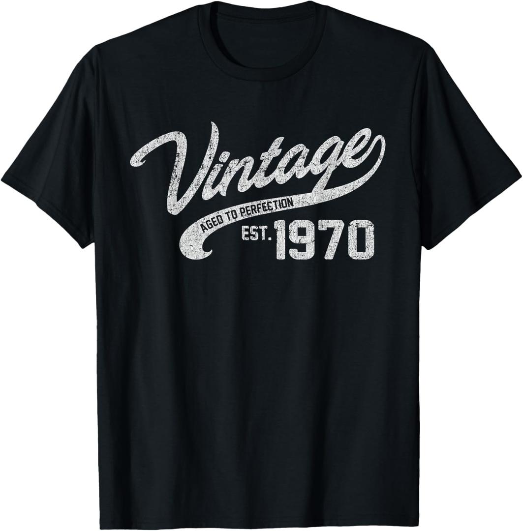 Vintage Made in 1970 T-Shirt 48th Birthday Gift T-Shirt (3XL, Black)