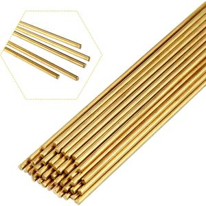 Moxweyeni 40 Pcs Brass Rods 1.5 mm 2 mm Brass Welding Brazing Rods Copper Alloy Solid for DIY Craft Drift Punches Knife Handle Lathe(2 mm)