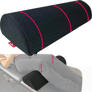 Knee Support for Back Sleeping, Leg Support with Anti-Slip Bottom, Bolster for Legs, Premium Knee Wedge, Under Leg Support for Back Pain Relief, Ideal for Massage Table & Home, Black