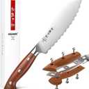 HEZHEN 6.1 inch Tomato Slicing Knife Germany 1.4116 Stainless Steel Serrated Blade,with Full Tang Handle