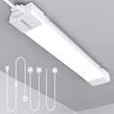 LED Tube Light Fixture with Plug, 1.4FT 1800LM 5000K Utility Shop Light, Linkable Cabinet Light for Garage, Kitchen, Bathroom, Closet, Office - 1.4Ft, Triproof, White