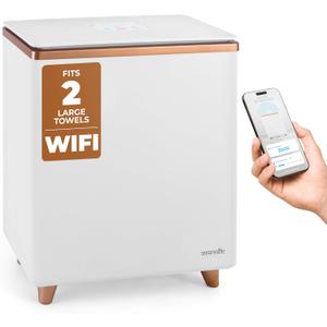 SereneLife WIFI Luxury Rectangle Towel Warmer - Spa & Bathroom Towel Heater with Custom Fragrance, Auto Shut-Off, Fits 2 large Towels, Blankets, Bathrobes, PJ's - Perfect Gift for Him & Her