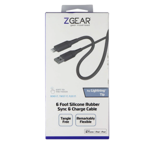 ZGrear 6' Silicone Rubber Sync & Charge Cable For Lightning Tip