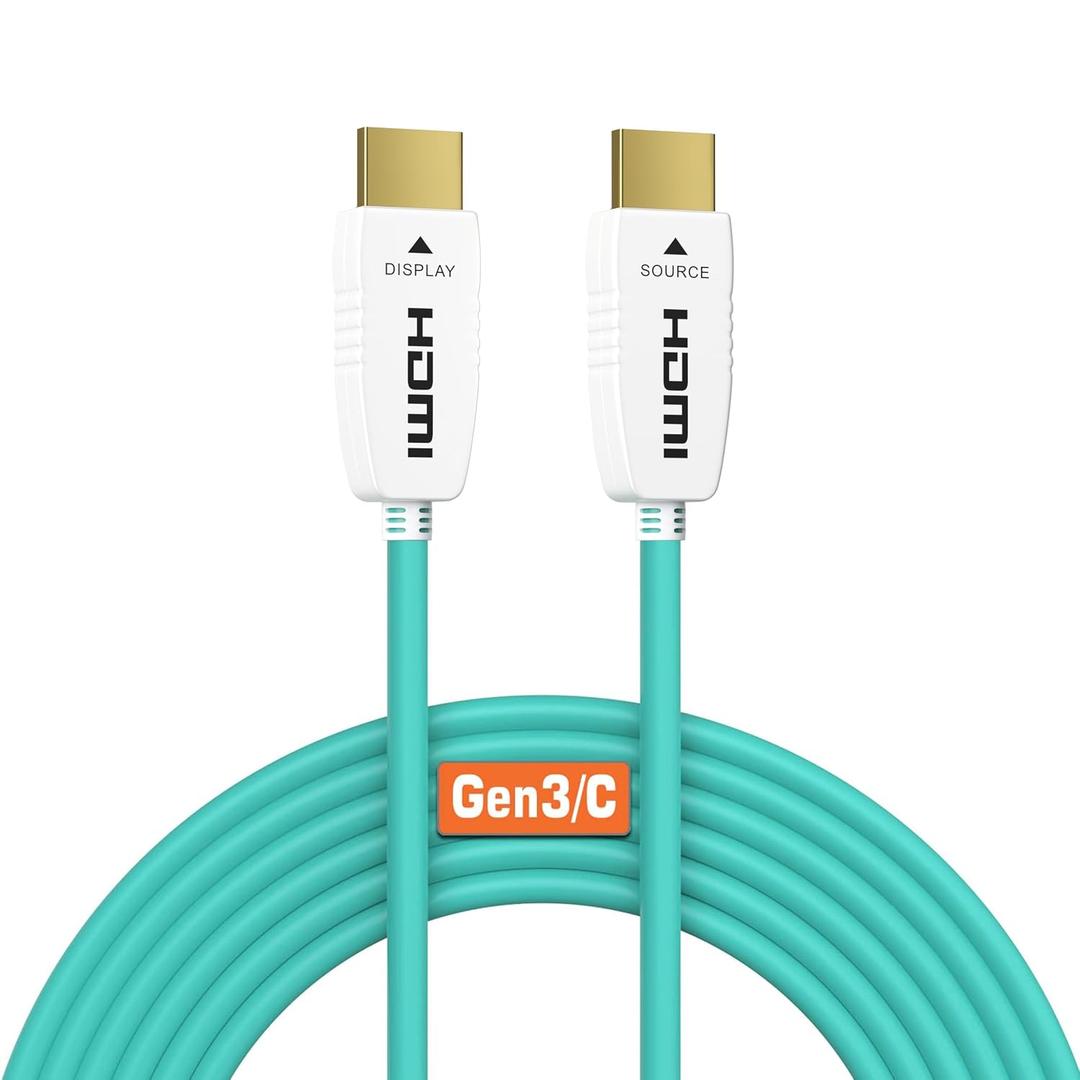 RUIPRO 8K Fiber Optic HDMI Cable 100 Feet 48Gbps 8K60Hz 4K120Hz Dynamic HDR HDCP2.2/2.3 for RTX4080/4090/3080/3090, Xbox S/X, PS5/4, AVR, Projector, LG/Samsung/Sony TV