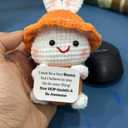 2 x Lenoka Crochet/Cute Emotional Support Bunny Handmade Gift/Perfect Emotional Support Gifts for Women; A Funny, Cheap, and Unique Surprise Gifts (Orange Bunny)