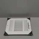 HVAC Premium 8x6 Duct Opening 3-Way AIR Supply Grille - Vent Cover & Diffuser - Flat Stamped Face - White [Outer Dimensions: 9.75"w X 7.75"h]
