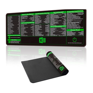 Excel Cheat Sheet Desk Pad,Excel Shortcuts Mousepad,35.4”x15.7”ExtraLarge Waterproof Stitched Edges and NonSlip Office Desk Mat Keyboard Pad, Pack of 2