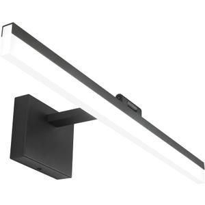 SOLFART 24 inch LED Modern Black Bathroom Vanity Lights Over Mirror Vanity Lighting Fixtures for Bath Matt Black Bathroom Light fixtures Bar (Black- Non Dimmable)