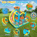 Inflatable Bounce House for Kids Inflatable Water Park with 550W Blower, Ball Shooting, Climbing Wall, Jumping, Kids Bouncy Castle for Outdoor Indoor Backyard Water Slide Summer Party 12 * 9.7 * 7FT, 12 x 10 x 7 feet