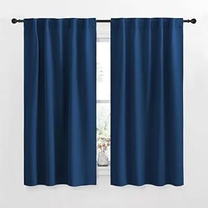 NICETOWN RV Curtains for Camper Windows - (Moroccan Blue Color) 34x54 Inch, 2 Panels Set, Thermal Insulated Room Darkening Blackout Drapes/ Draperies with Rod Pocket & Back Tab for Half Window