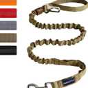 AUROTH Heavy Duty Bungee Dog Leash for Large Breed Dogs, No Pull for Shock Absorption with Car Seat Belt, 2 Padded Handles 4.5Foot 6Foot Training Dog Leash Army Yellow