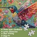 Hummingbird Puzzles for Adults 1000 Pieces, Nature Birds Flower Jewel Art Puzzle, Difficult Crystal Diamond Beautiful Garden Animals Jigsaw Puzzles, Colorful Floral Hard Challenging Puzzles for Adults