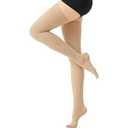 Thigh High Compression Stockings for Women and Men, 20-30 mmHg Medical Compression Socks, Closed Toe, Dot Top, Graduated Support Hoses for Leg Fatigue, Varicose Veins, Swelling XL, Beige