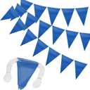 MECCANIXITY 102Ft Pennant Banner Flags, 7"x10" Flagging Banner Warning Flags 500lbs Rated Marking Flags for Traffic Barrier Line Construction Site (Blue, 45 Flags)