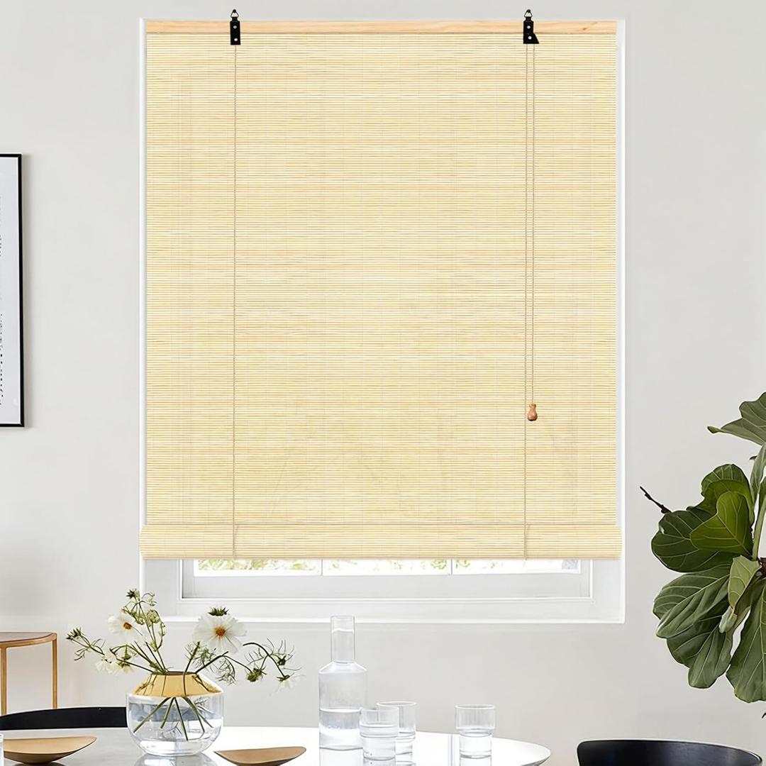 Bamboo Blinds for Door Window - Bamboo Roll Up Shades for Windows 42Wx72L Light Filtering Bamboo Roller Shades for Indoor Outdoor Home Patio Porch
