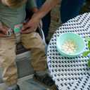 Ingenuity SmartClean Toddler Booster Seat for Kitchen Chair Lightweight for on-the-go, Easy-Clean, 3-Point Harness Strap Booster Seat for Dining Table, Slate