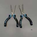 SHALL 6" Mini Needle Nose Pliers Set, 2PCS Long Nose Pliers & Bent Nose Pliers with Comfort Grip Handles, Non-Serrated Small Needle Nose Pliers for Jewelry Making, Bending Wire, Crafts, Home Repair