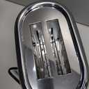 MUELLER HOME Retro Toaster 2 Slice, 7 Browning Levels, 3 Functions (Reheat, Defrost, Cancel), Stainless Steel Features, Removable Crumb Tray, Under Base Cord Storage, Black