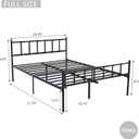 Metal Platform Full Bed Frame with Headboard Sturdy Steel Slats Support No Box Spring Needed Easy Assembly Black