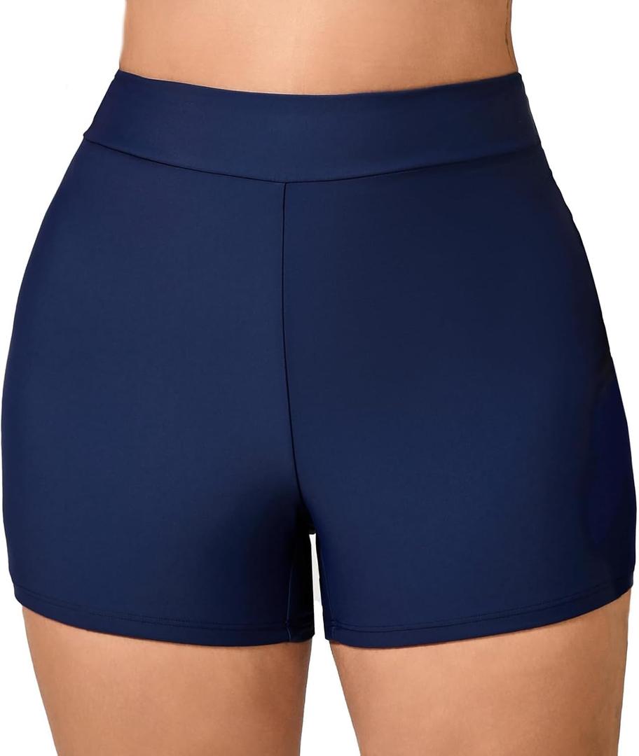 Halcurt Women's 5" High Waisted Swim Board Shorts Bikini Swimsuit Bottoms Modest Boyshorts, 2X Short