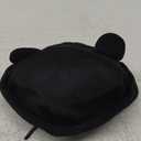 Fall Winter Beanie Hats for Women Men Bear Ear Skull Cap Brimless Cap Adjustable Docker Cap (Black)