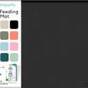 Dog Food Mat - 28x18 Raised Edges Dogs Mat for Food and Water Prevent Spill, Waterproof Cat Food Mats Protect Floors, Easy Clean Dog Bowl Mats for Food and Water, Silicone Pet Feeding Placemats (Black)