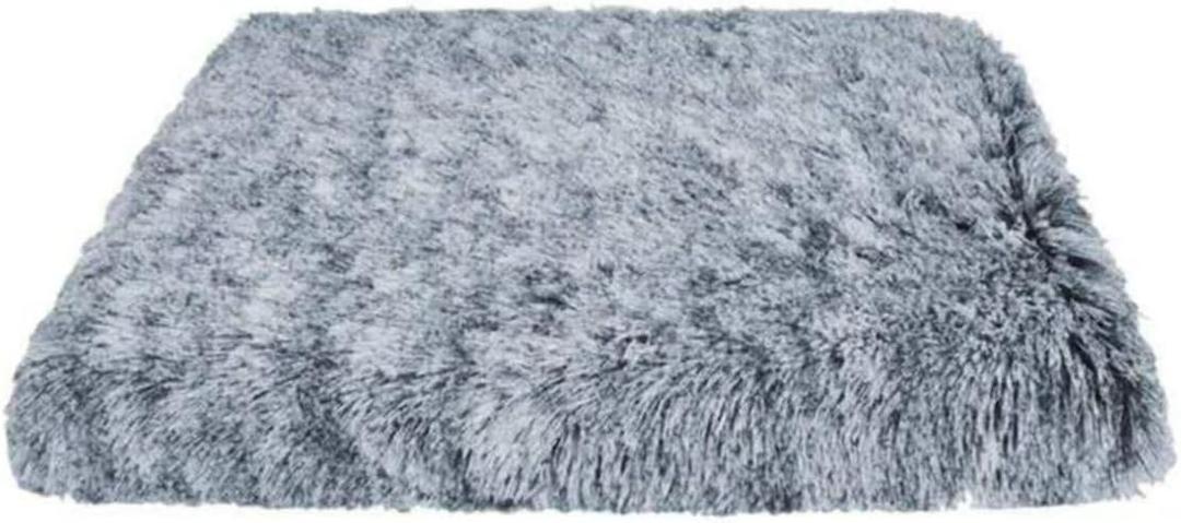 Plush Square Dog Mat, Cat Mat, Easy Wash, Non-Slip, Super Soft Deep Sleep Pet Bed, Suitable for Large, Medium and Small Dogs. (Gray, X-Large)