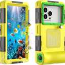 Underwater Phone Case for Snorkeling, [50ft/15M]Professional Diving Waterproof Phone Case for iPhone17-7 Pro/Pro Max/Plus/Mini, Galaxy S10-S25 Plus/Ultra, A21-A56(NOT for Multi-folding Screen)[Yellow]