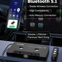 arsvita Car Audio Cassette to Aux Adapter, 5.1 Bluetooth Receiver Kit for Cassette to Aux, Bluetooth Receiver Compatible with 3.5 MM Auxillary Cable Tape, Black, Type BCAK04