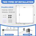 WALGLASS Double-Sided White Board, 24" x 24" Dry Erase Board Magnetic Whiteboard for Wall, Hanging Mounted Whiteboard Silver Aluminium Frame for Home, School, Office, Kitchen