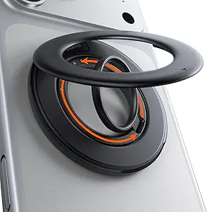 TORRAS 2025 Flagship Magnetic Phone Grip Ring Holder Kickstand [2Sided Magnetic] [360 Rotation] Fit for MagSafe Accessories for iPhone 17 16 15 14 13 12 11 Samsung, Google, Black