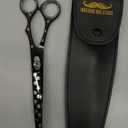 Pet Grooming Scissor Dog Blade scissor Pet Grooming Scissors Dog Hair Cutting Shears with Bag for Professional Right Hand Pet Groomer (Black Curved, 9.0")