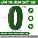 Leinuosen 12inch Dry and Wet Floral Foam Numbers Blocks Green Foam Blocks for Fresh and Artificial Flowers for Weddings Birthday Flower Arrangement Craft Project Garden Decoration(Number 0)