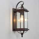 Large Solid Copper Outdoor Wall Light, 20" Oil Rubbed Bronze Porch Lantern with Clear Beveled Glass, Exterior Wall Sconce for Front Door, Garage, Patio, Weather Resistant, E26 Base