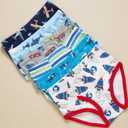 Slenily Little Boys Sharks Briefs Toddler Kids Truck Cars Underwear Soft Cotton Airplane Undies (Pack of 6) (2)