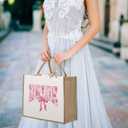 KongMoTree Bride Wedding Tote Bag, Coquette Bow Tote Bag with Floral for Wedding Bachelorette Party Honeymoon Travel