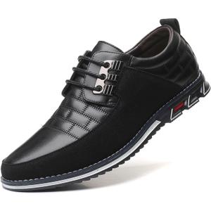 Men’s Oxford Derby Orthopedic Leather Shoes Formal Luxury Business Dress Shoes Lace-up Walking Driving Loafers Dress Sneakers,Black,12