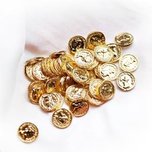 Gold Coins 25 Pcs Miniature 1:6 Scale Metal Coin - St Patrick Leprechaun, Pirate Treasure, Dollhouse Coins (25 Gold Coins)