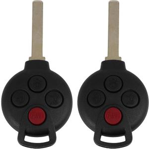 uxcell 2pcs 4 Button Replacement Keyless Remote Car Key KR55WK45144 315Mhz PCF7941 Chip for Smart Fortwo 2008-2015