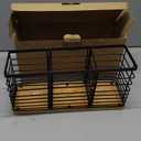 TACGEA Utensil holder for Kitchen Counter, Kitchen Cooking Utensil Holder Organizer with Wooden Base Matte Black (3 Compartments)