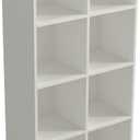 OSCHF 8-Cube Storage Shelf Bookcase - Wooden 4-Tier Floor Standing Open Bookshelf, Modern TV Stand up to 55 Inchs for Home and Office, Warm White