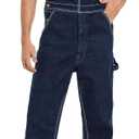 HISEA Men's Denim Bib Overalls, Men's Overalls Workwear with Adjustable Straps and Convenient Tool Pockets (30W x 30L, Washed Dark Indigo)