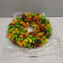 Fall Decor - 16 Inch Autumn Artificial Wreath - Fall Decorations for Thanksgiving, Halloween, Farmhouse, Harvest Home, Outdoor, Indoor, Window, Wall (Green, Orange, Red, Yellow)