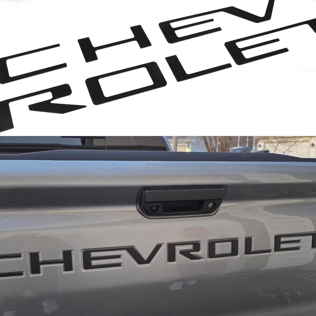 Tailgate Insert Letters Compatible with 2023 2024 2025 Chevy Colorado 3D Emblems Badge with Strong Adhesive Matte Black