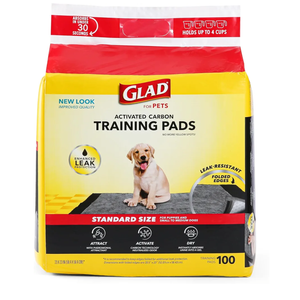 Glad for Pets Black Charcoal Puppy Pads 23" x 23" AllinOne Puppy Potty Training Pads That ABSORB & NEUTRALIZE Urine Instantly New & Improved Quality Puppy Pee Pads, (Pack of 1, 100 Count Total)