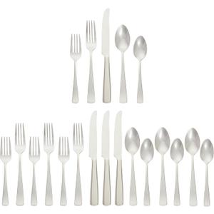 20-Piece Stainless Steel Flatware Set with Square Edge, Service For 4