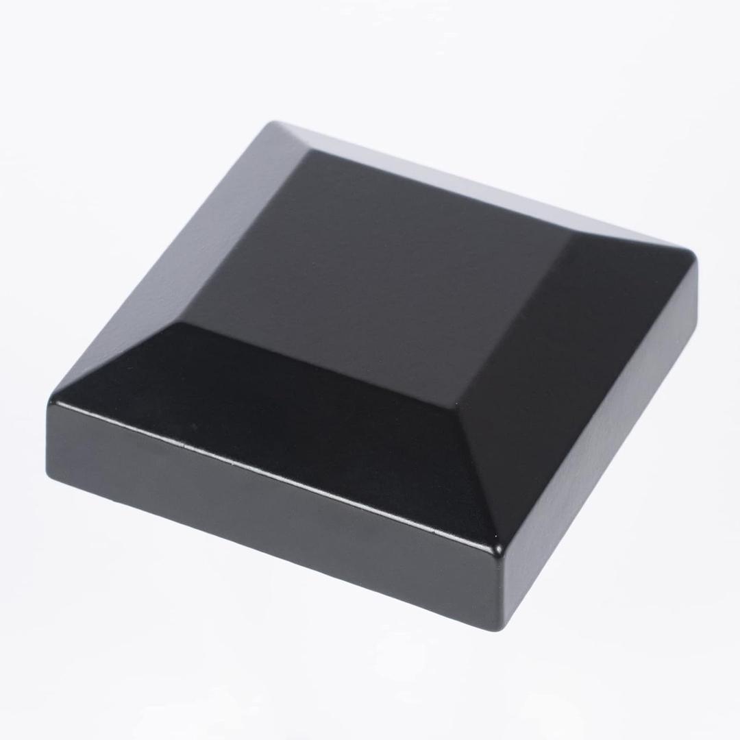 Aluminium Fence Post Caps for True 2.5" x 2.5" Fence Posts, Aluminum, Metal,Wood,Mailbox Posts, Pyramid Post Cap Cover Pressure Fit- Black (1Pack)