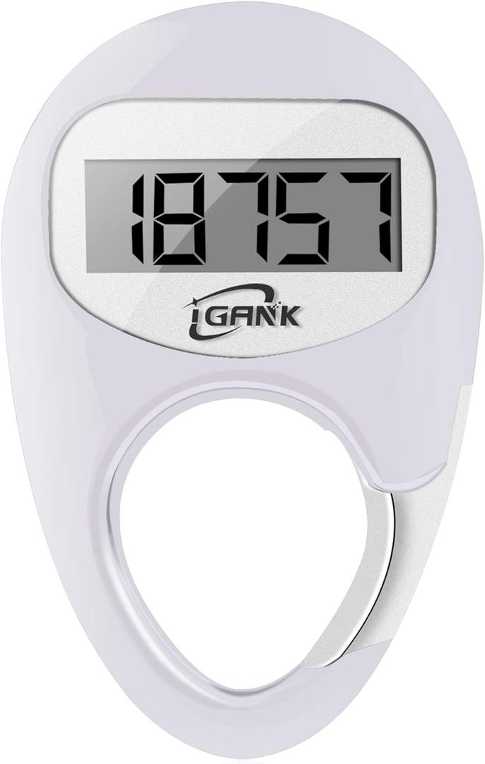 Simple Walking Pedometer 3D Step Counter for Men Women Kids (White)