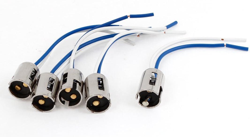 uxcell 5 Pcs 1157 Metal Plastic Housing Parking Brake Wired Light Socket for Car